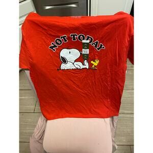 Red Snoopy Not Today T-Shirt Size XL